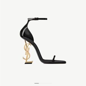 Opyum Yves Saint Laurent Black Heels with Gold Logo